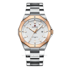 NAVIFORCE NF-9200M Silver Rosegold Stainless Steel Strap