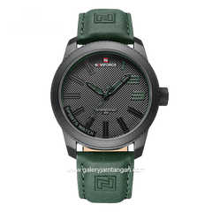 NAVIFORCE NF-9202M Green Dial Black Leather Strap
