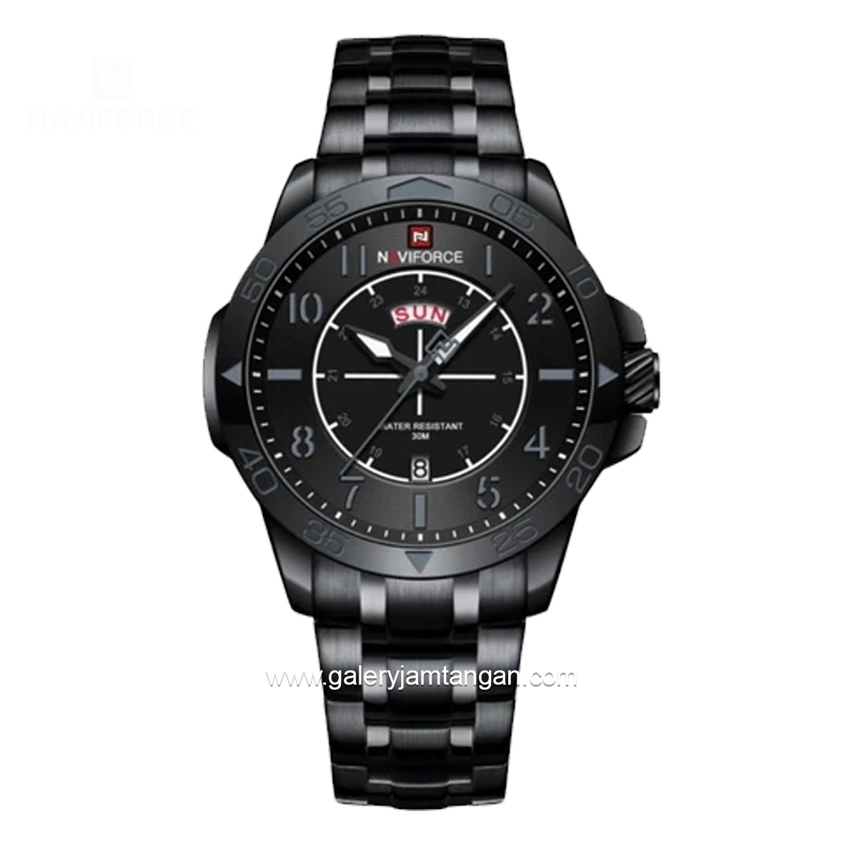 NAVIFORCE NF-9204M Black Hour Marker Black Stainless Steel