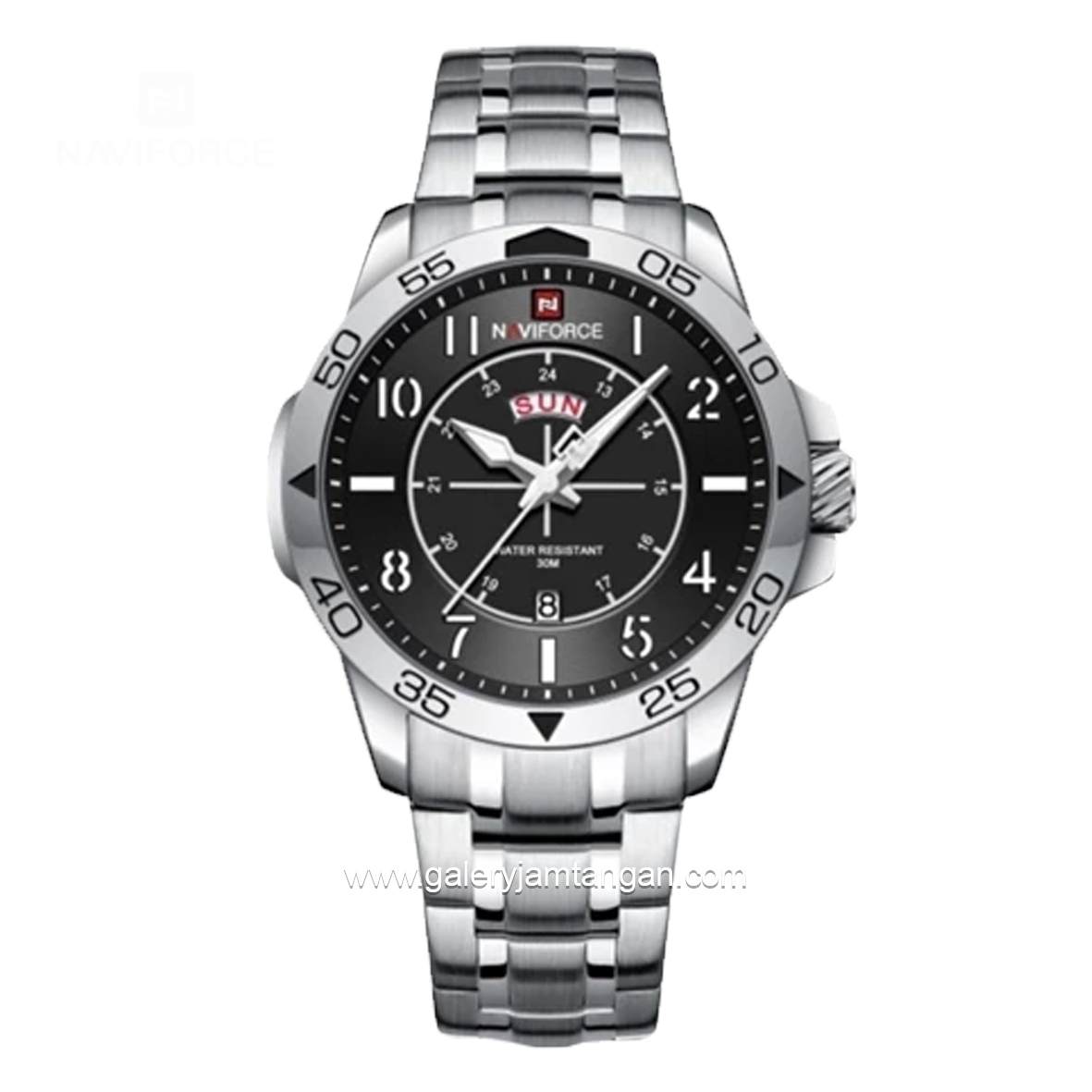 NAVIFORCE NF-9204M Silver Dial Black Stainless Steel