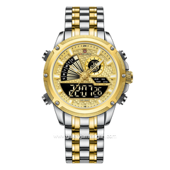 NAVIFORCE NF-9205 Dual Display Silver Gold Stainless Steel