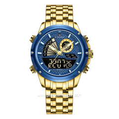 NAVIFORCE NF-9205 Dual Display Gold Navy Stainless Steel