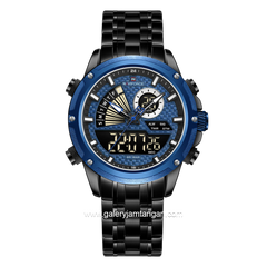 NAVIFORCE NF-9205 Dual Display Black Blue Stainless Steel