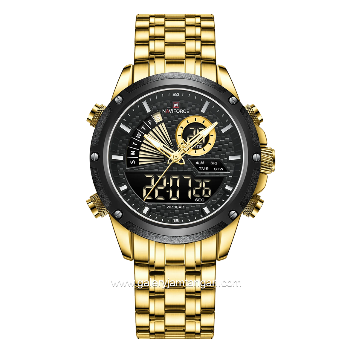 NAVIFORCE NF-9205 Dual Display Gold Black Stainless Steel