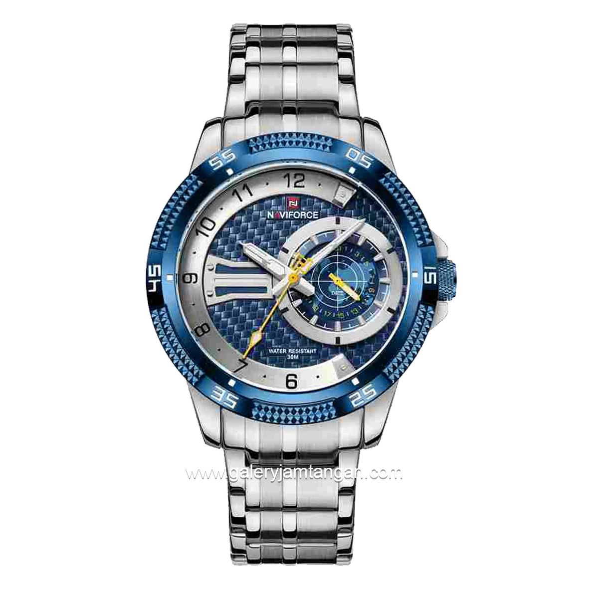 NAVIFORCE NF-9206M Multifuction Silver Ring Navy Stainless Steel