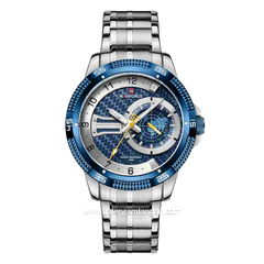 NAVIFORCE NF-9206M Multifuction Silver Ring Navy Stainless Steel