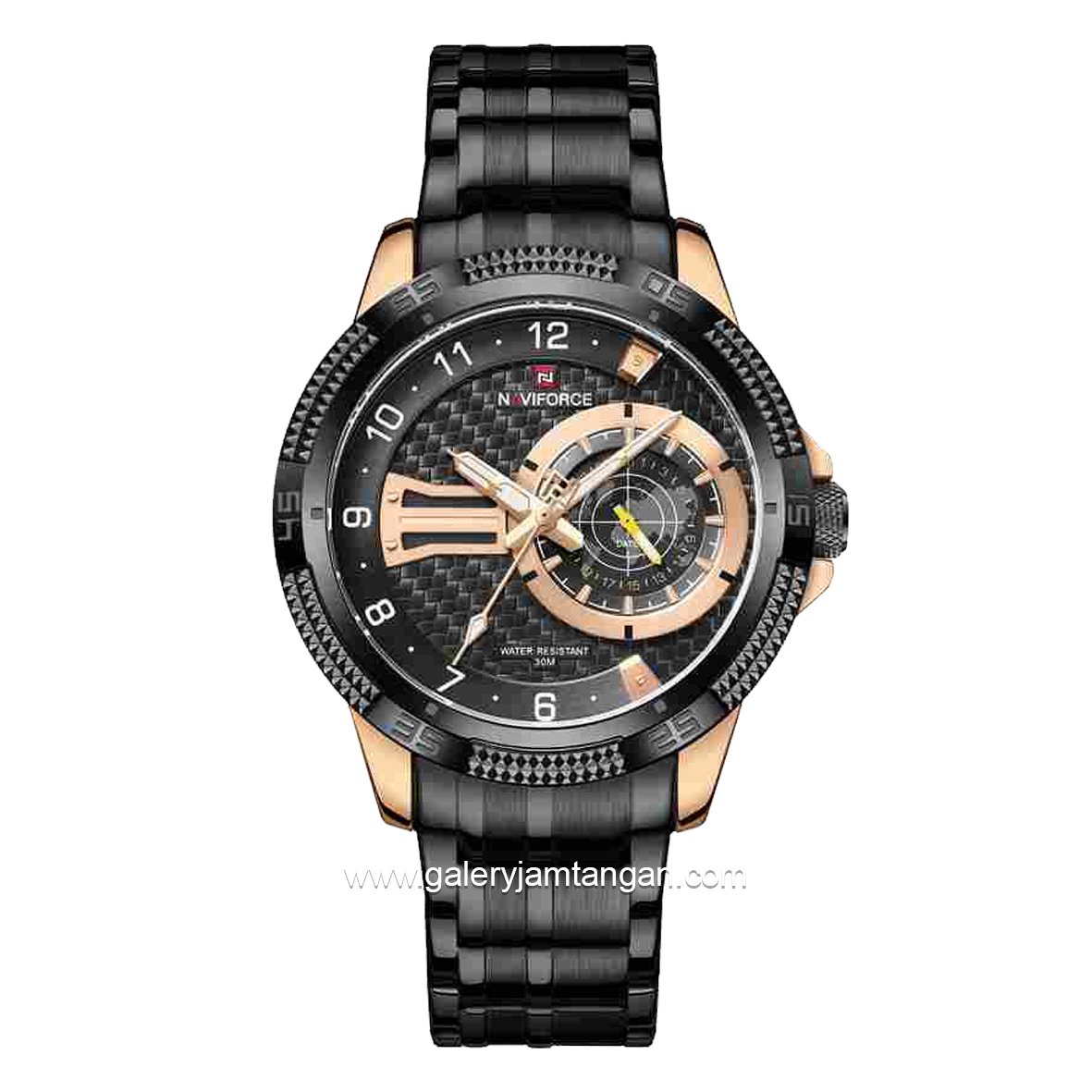 NAVIFORCE NF-9206M Multifuction Black Crown Rosegold Stainless Steel