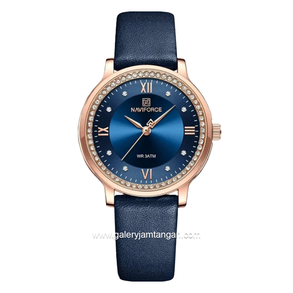 NAVIFORCE NF-5036L Women Watch Ring Rosegold Leather Strap