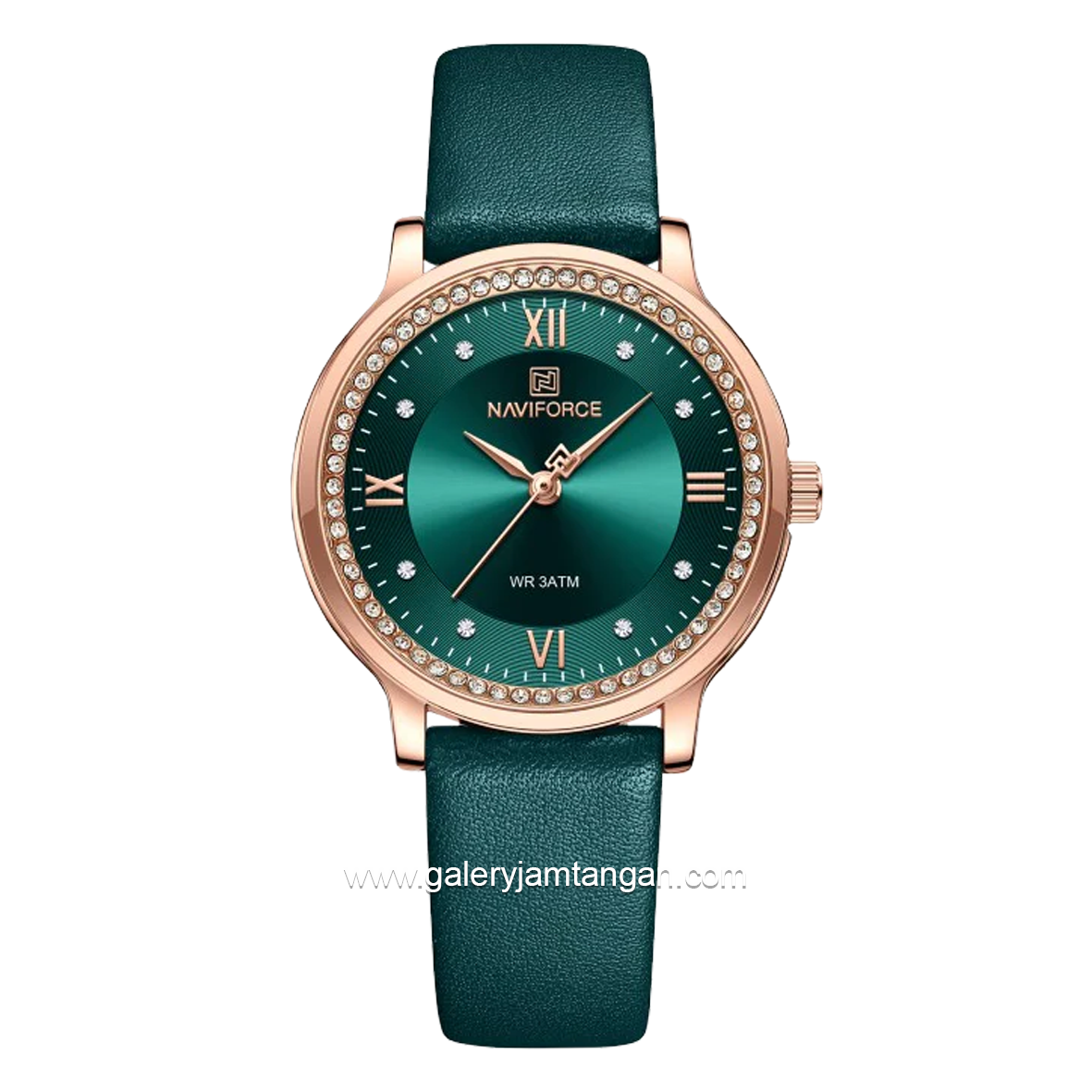 NAVIFORCE NF-5036L Women Watch Ring Rosegold Leather Strap