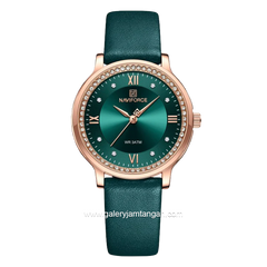 NAVIFORCE NF-5036L Women Watch Ring Rosegold Leather Strap