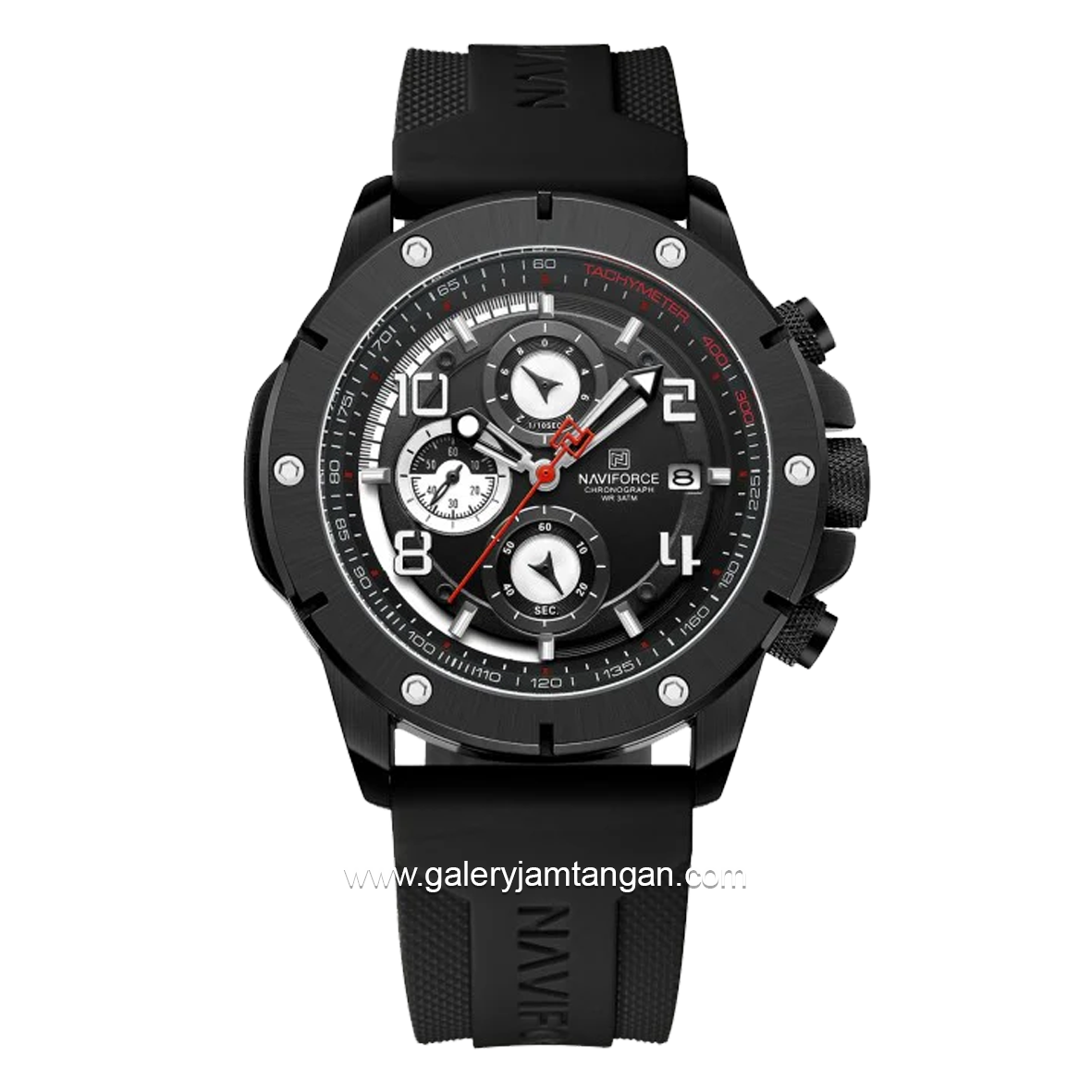 NAVIFORCE NF-8034M Ring Black Chronograph Rubber Strap