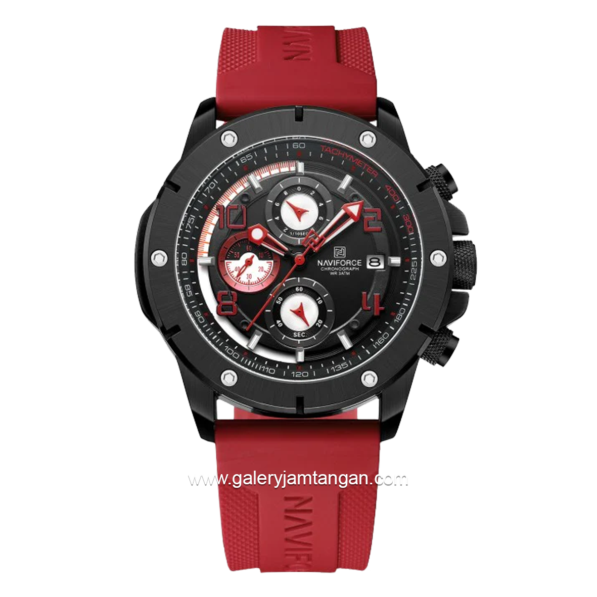 NAVIFORCE NF-8034M Ring Black Chronograph Rubber Strap