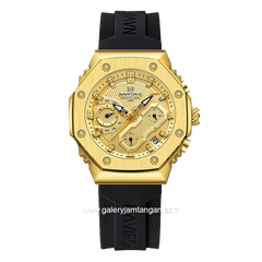 NAVIFORCE NF-8035G & NF-8035L Chronograph Black Gold Rubber Strap