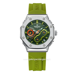 NAVIFORCE NF-8035G & NF-8035L Chronograph Green Silver Rubber Strap
