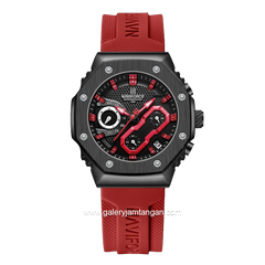NAVIFORCE NF-8035G & NF-8035L Chronograph Red Black Rubber Strap