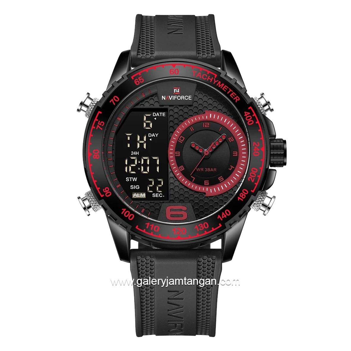 NAVIFORCE NF-9199M Digital Analog Black Rubber Strap