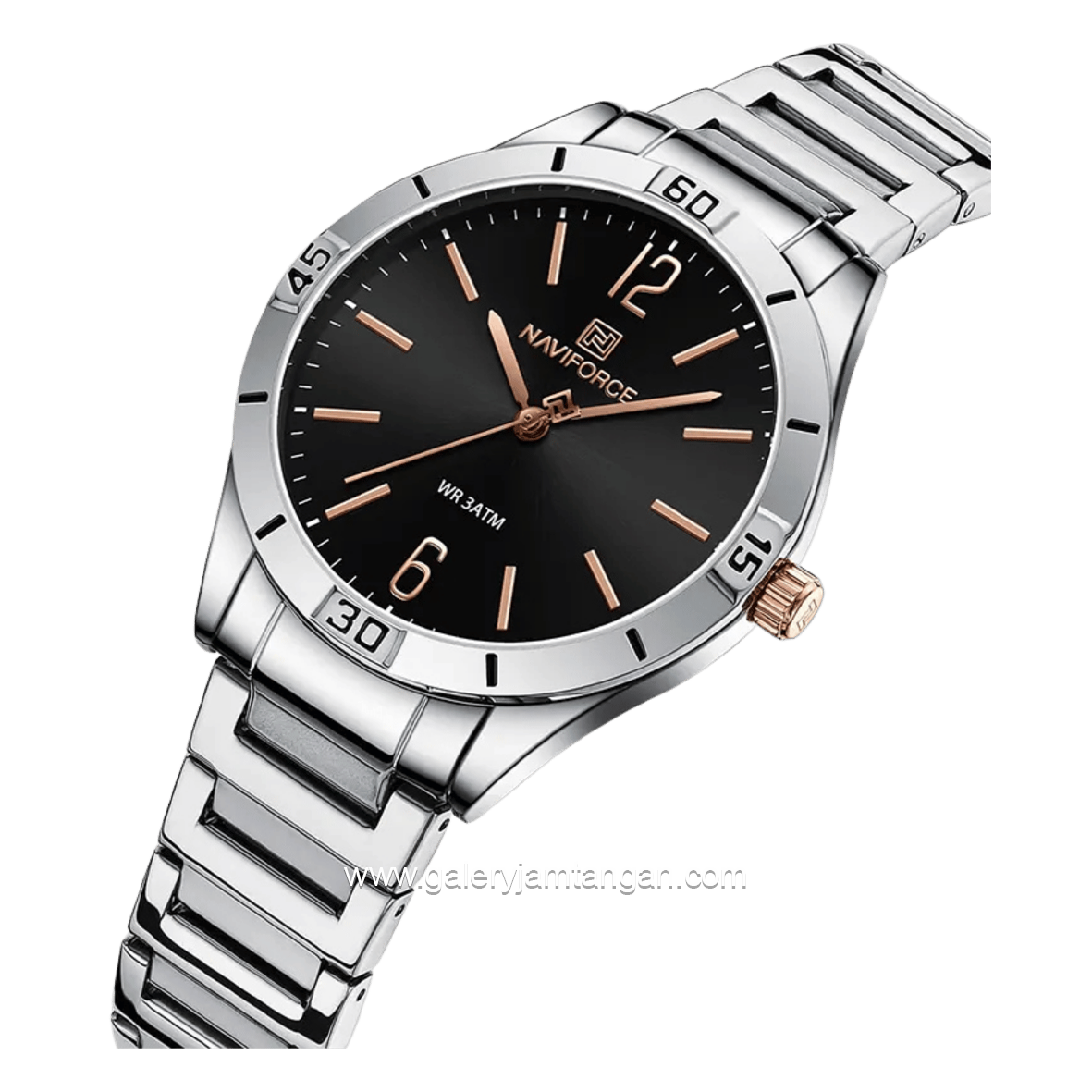 NAVIFORCE NF-5029L Silver Dial Black Stainless Steel Strap