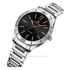 NAVIFORCE NF-5029L Silver Dial Black Stainless Steel Strap