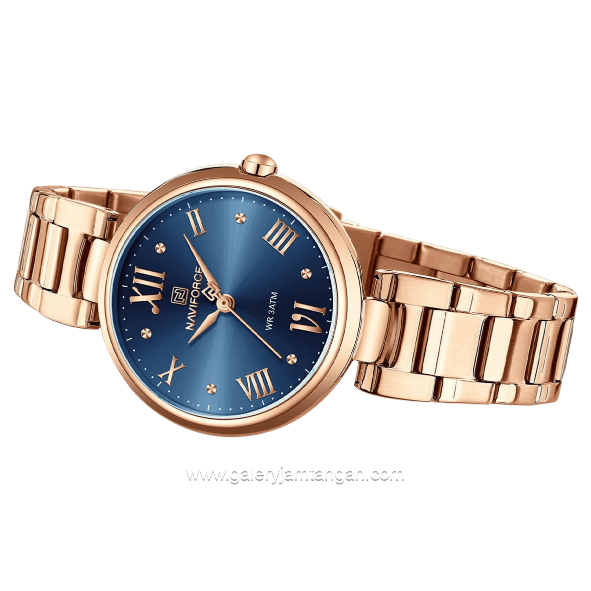 NAVIFORCE NF-5030 Rosegold Dial Blue Stainless Steel Strap