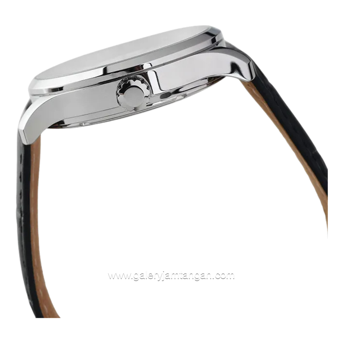 CITIZEN NH8350-08A Black Silver Dial White Automatic Leather Strap