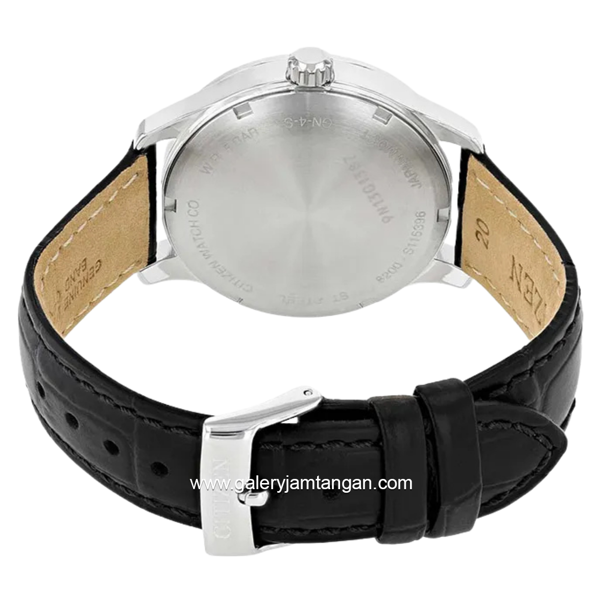 CITIZEN NH8350-08A Black Silver Dial White Automatic Leather Strap