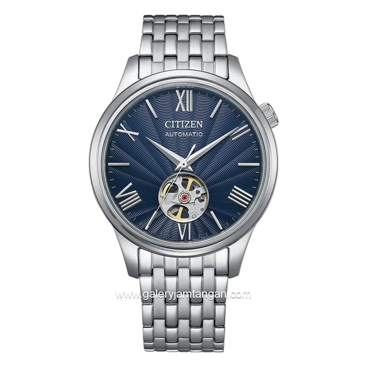 CITIZEN MECHANICAL NH9130-84L Silver Dial Navy Open Heart Stainless Steel