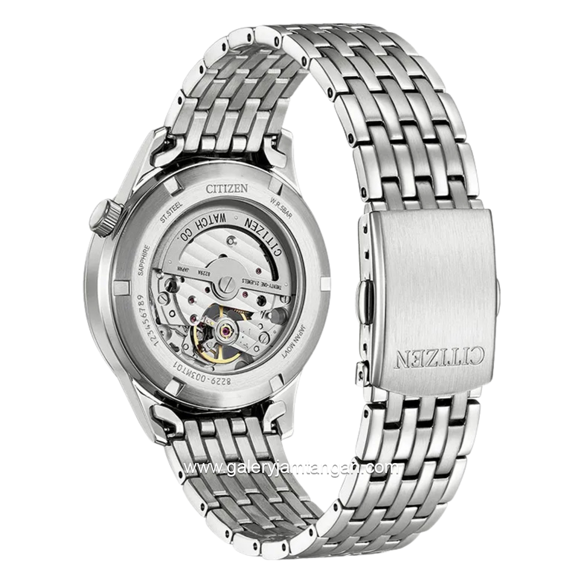 CITIZEN MECHANICAL NH9130-84L Silver Dial Navy Open Heart Stainless Steel