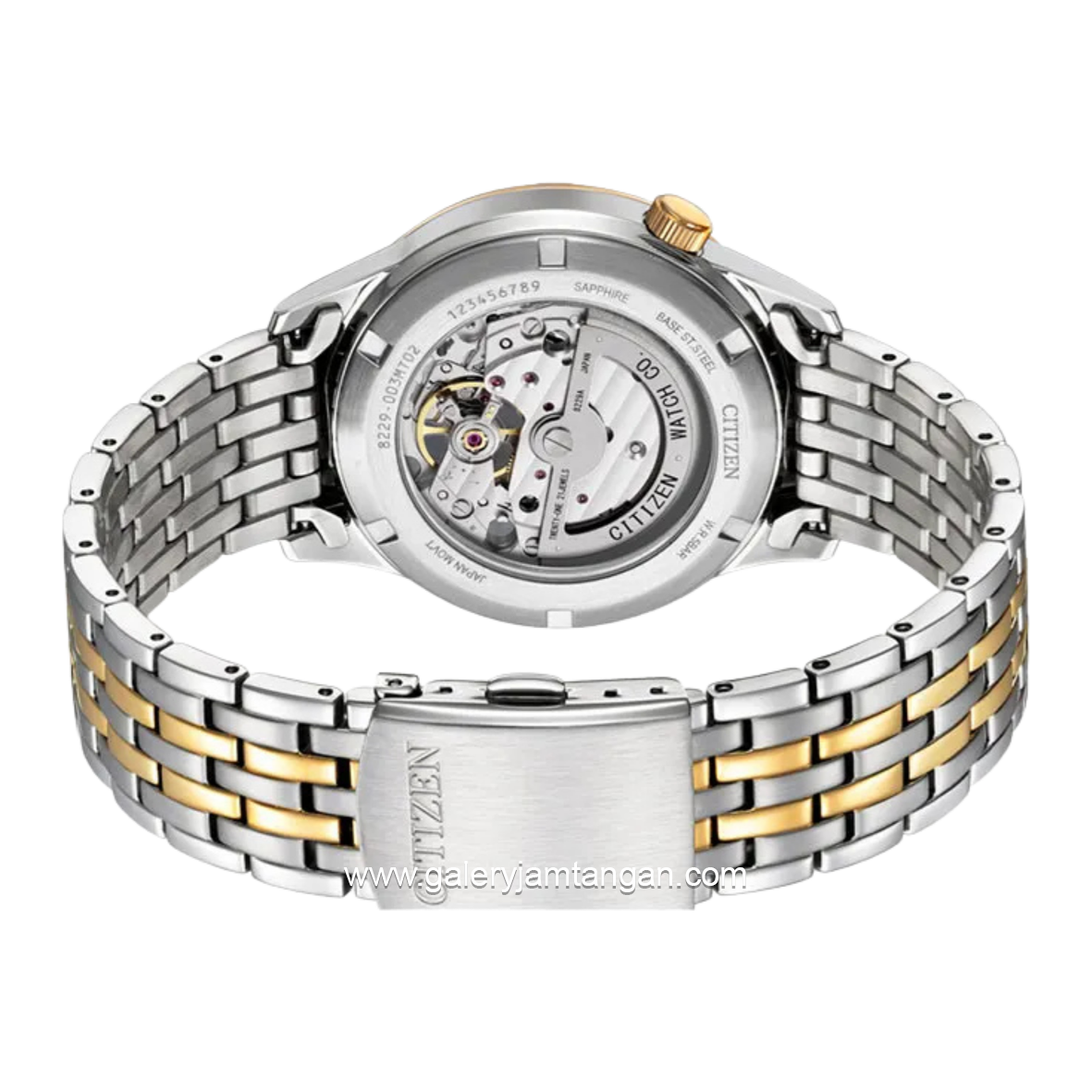 CITIZEN MECHANICAL NH9136-88A Dual Tone Dial Beige Open Heart Stainless Steel
