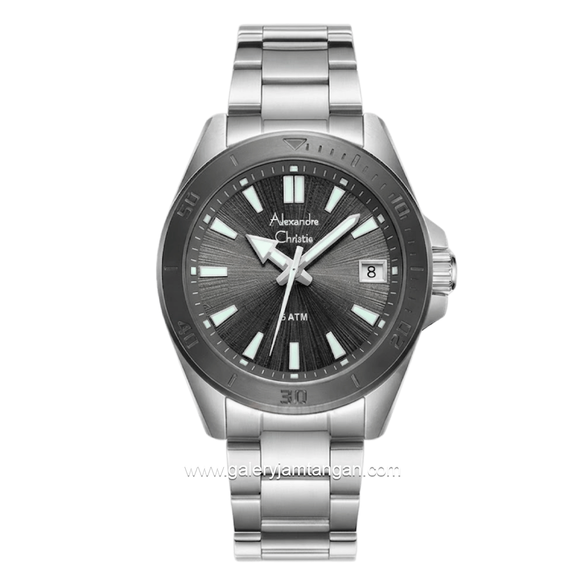 Alexandre Christie AC 6682 MDBTEDG Dark Grey Dial Stainless Steel Strap