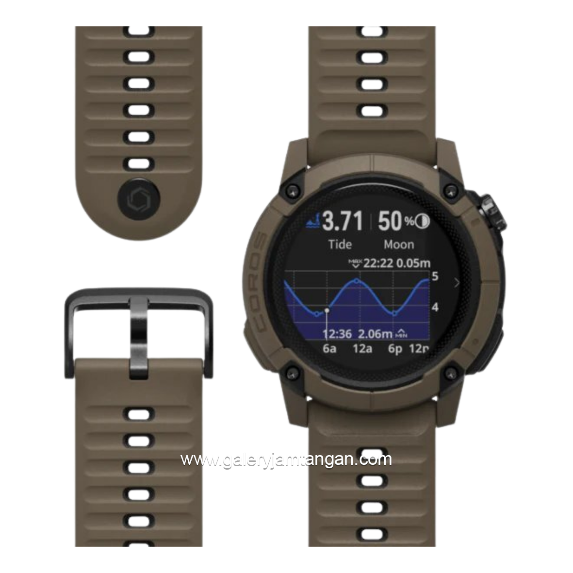Coros Nomad Brown Silicone Strap
