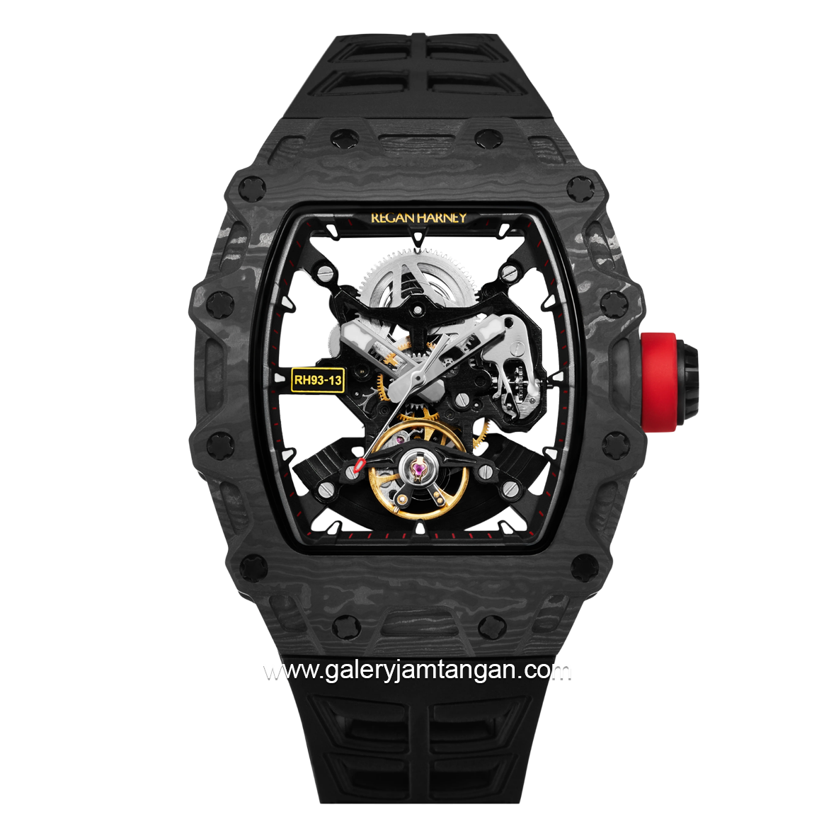 REGAN HARNEY RH93-13 OPTIMUS Black Automatic Rubber Strap