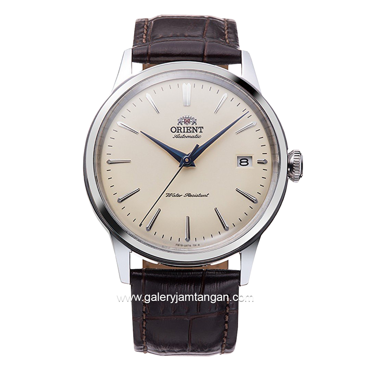 ORIENT BAMBINO 38 MM RA-AC0M04Y30B Automatic Brown Silver Dial Beige Leather Strap