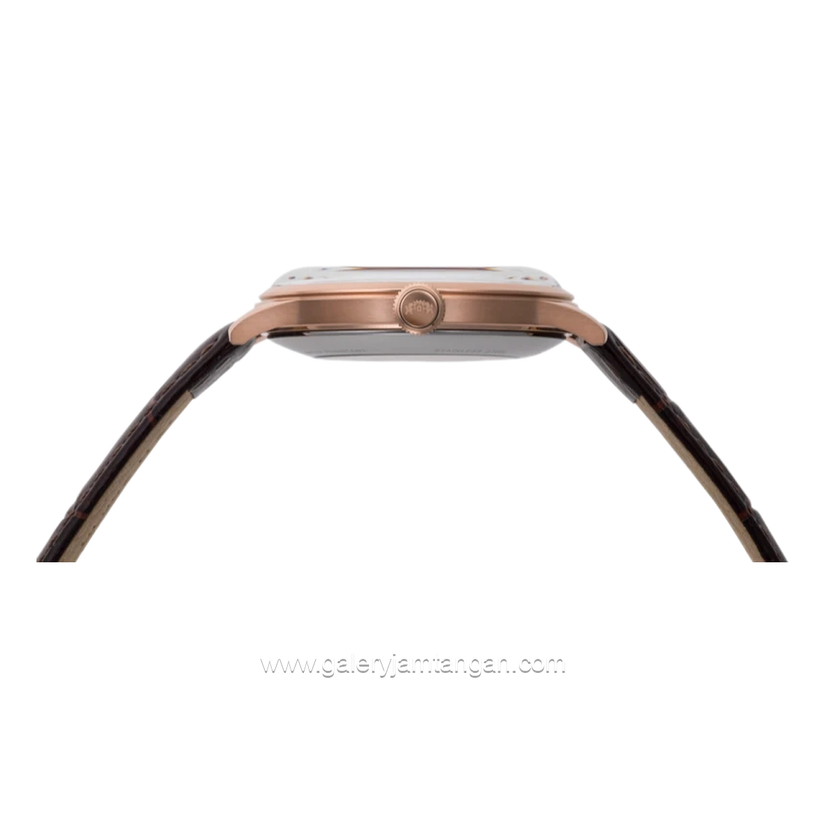 ORIENT BAMBINO OPEN HEART RA-AG0001S30B Automatic Brown Rosegold Dial White Leather Strap