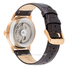 ORIENT BAMBINO OPEN HEART RA-AG0001S30B Automatic Brown Rosegold Dial White Leather Strap