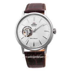 ORIENT BAMBINO OPEN HEART RA-AG0002S30B Automatic Brown Silver Dial White Leather Strap