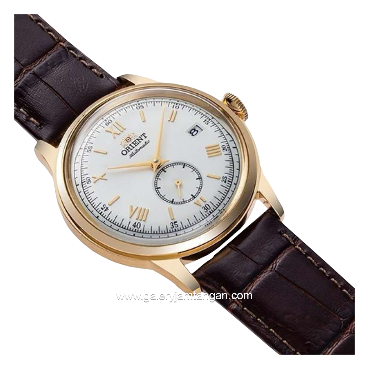 ORIENT BAMBINO VERSION 2 RA-AP0106S30B Automatic Brown Gold Dial White Leather Strap