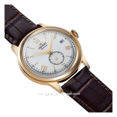 ORIENT BAMBINO VERSION 2 RA-AP0106S30B Automatic Brown Gold Dial White Leather Strap