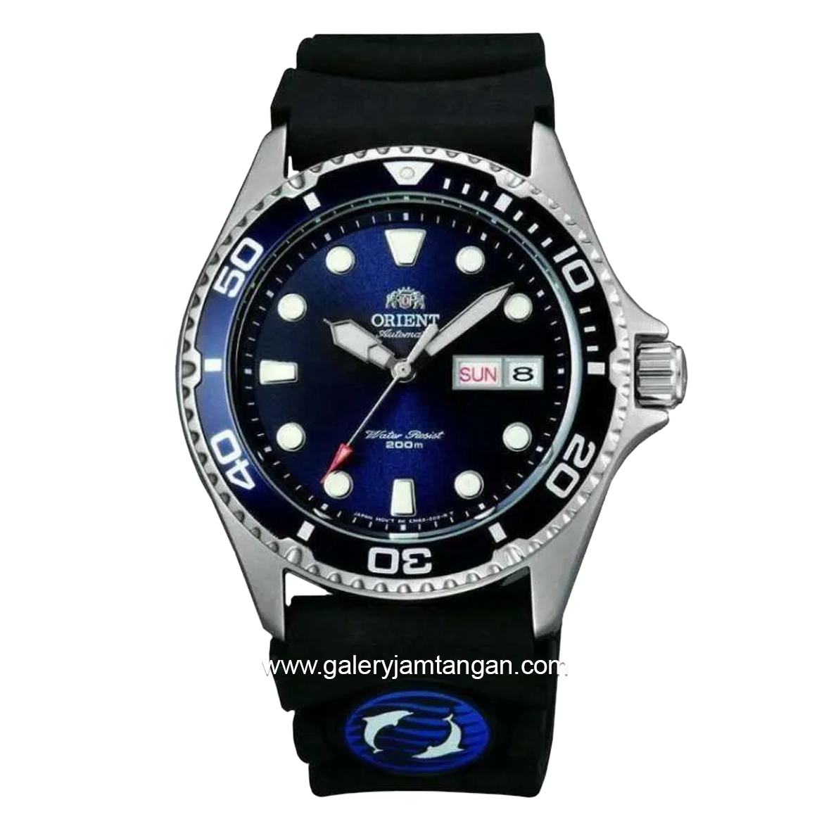 ORIENT RAY II TAA02008D9 Automatic Black Silver Dial Blue Rubber Strap