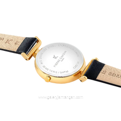 PIERRE CARDIN MADELEINE W-CMD.3546 Black Gold Dial Black Leather Strap