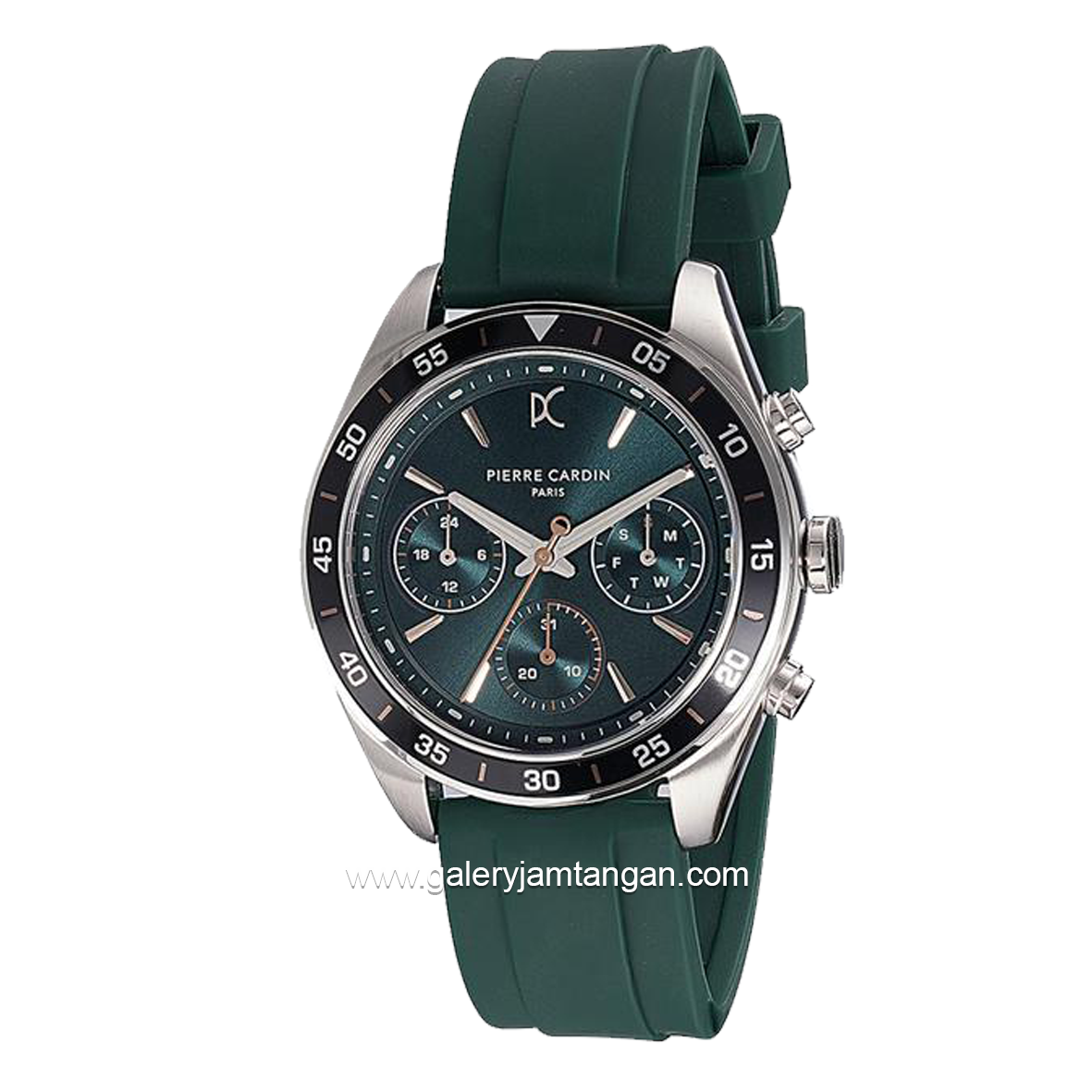 PIERRE CARDIN NATION CRISTAL CF.1004.PF Green Black Rubber Strap
