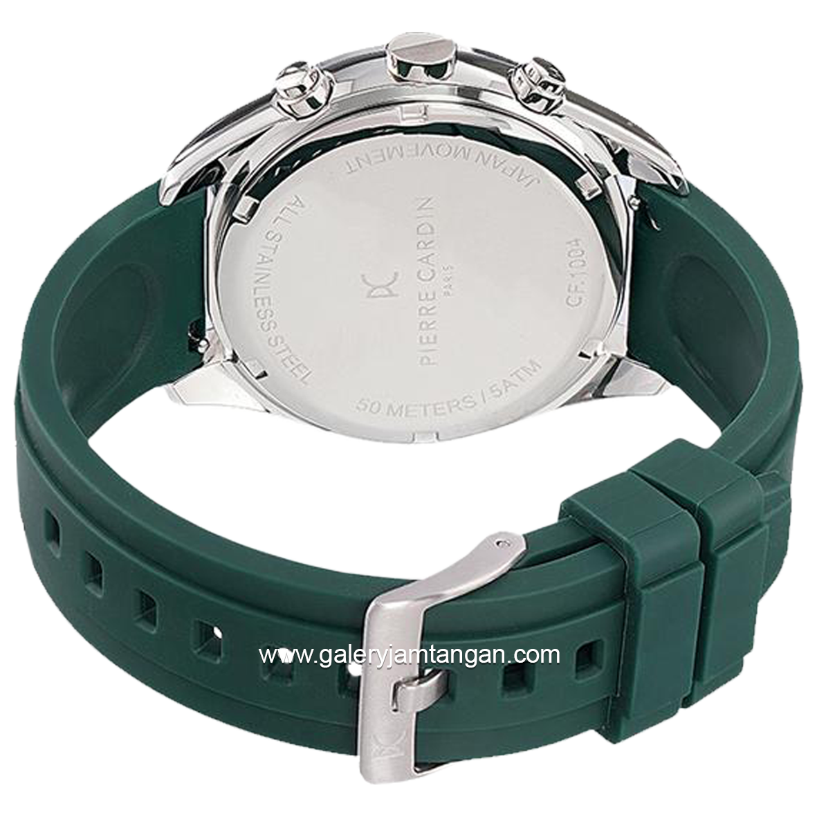 PIERRE CARDIN NATION CRISTAL CF.1004.PF Green Black Rubber Strap