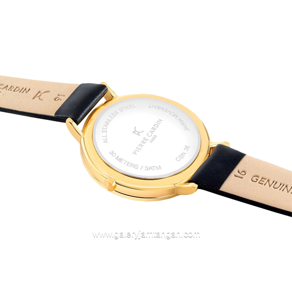 PIERRE CARDIN BONNE NOUVELLE W-CBN.3051 Women's Watch Black Gold Leather Strap