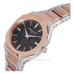 Pierre Cardin ELYSEE CHRYSANTHEM CF.1008.MU.1 Silver Rosegold Dial Black Stainless Steel