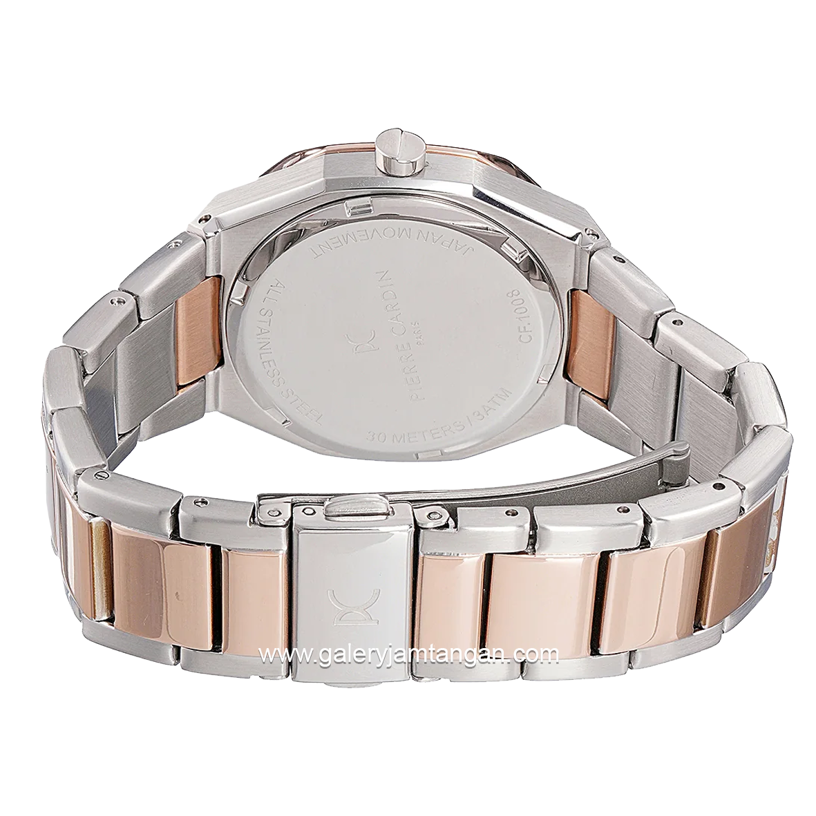 Pierre Cardin ELYSEE CHRYSANTHEM CF.1008.MU.1 Silver Rosegold Dial Black Stainless Steel