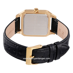 Pierre Cardin MENILMONTANT CARRE CF.1006.LB.1 Black Gold Leather Strap