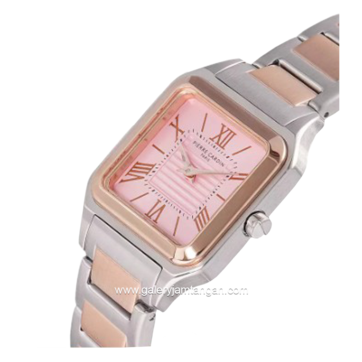 Pierre Cardin MENILMONTANT CARRE CF.1011.MU.1 Silver Rosegold Dial pInk Stainless Steel