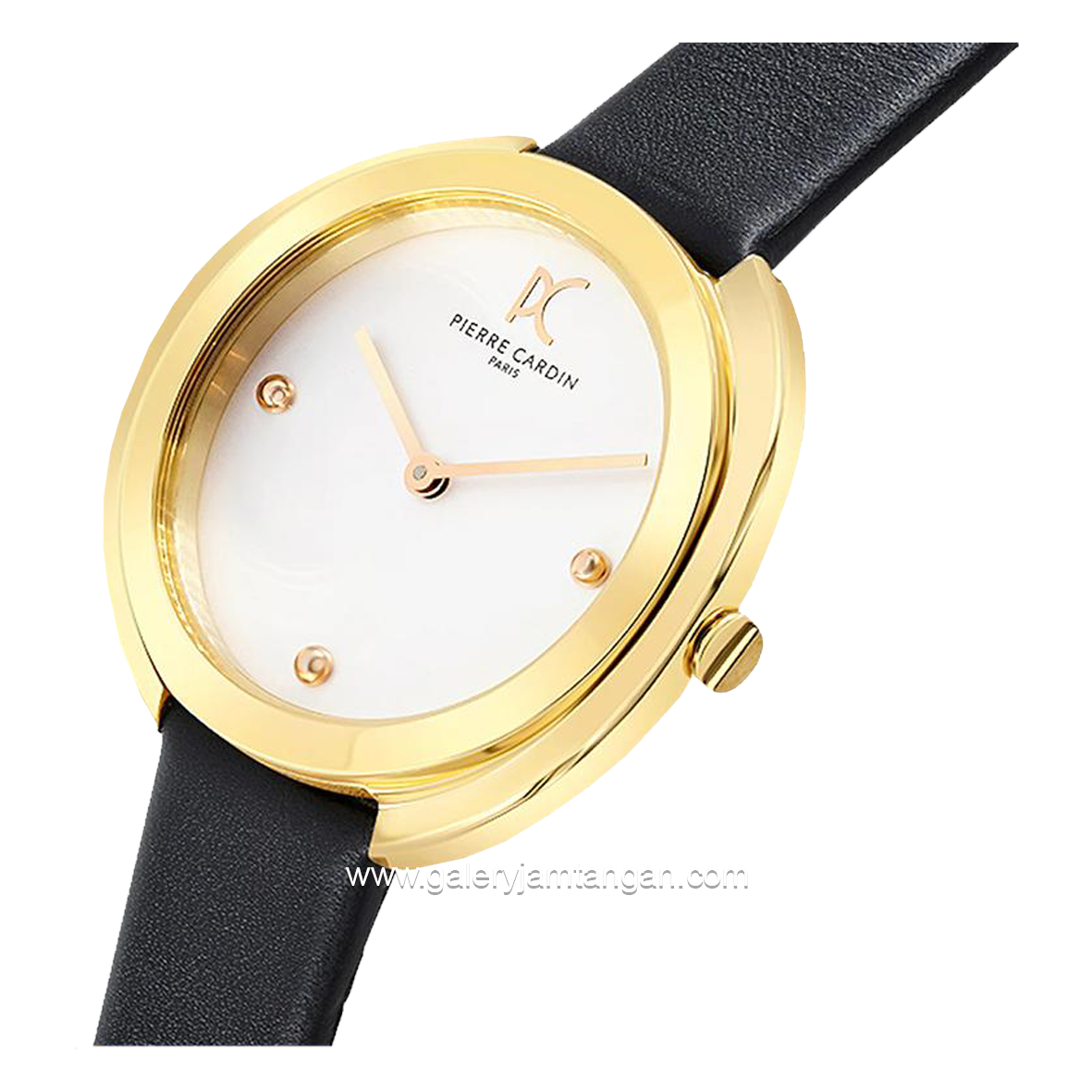 PIERRE CARDIN MONTMARTRE W-CMC.8004 Women's Watch Black Gold Leather Strap