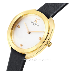 PIERRE CARDIN MONTMARTRE W-CMC.8004 Women's Watch Black Gold Leather Strap