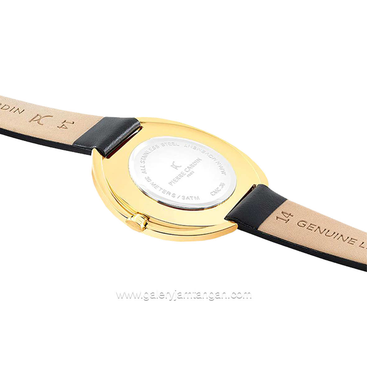 PIERRE CARDIN MONTMARTRE W-CMC.8004 Women's Watch Black Gold Leather Strap
