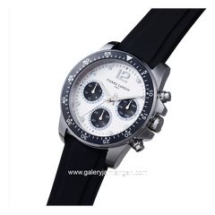 PIERRE CARDIN NATION SWANK-CNI.0021 Black Silver Rubber Strap